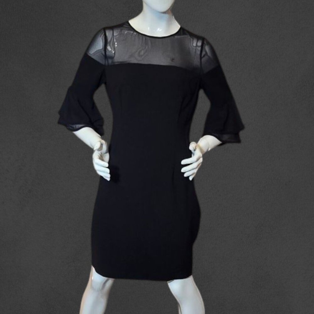 AIDAN MATTOX Black Tie Evening Bodycon Dress sz 10